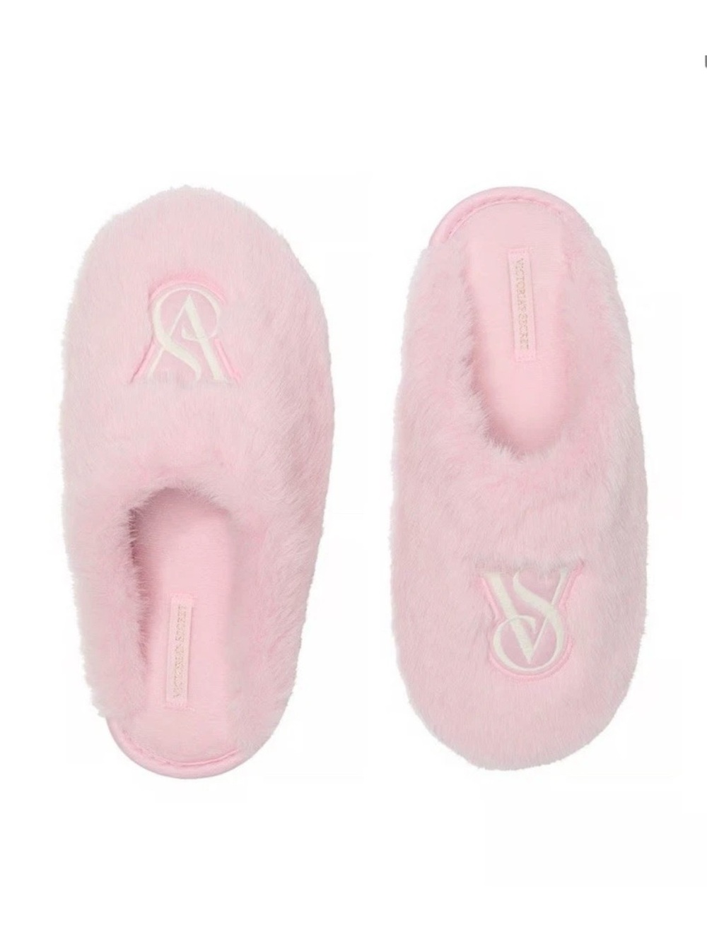 Victoria's Secret VS Plush Closed Toe Faux Fur Slippers Washed Blossom L